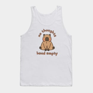 No Thoughts Head Empty Capybara Funny Meme Tank Top